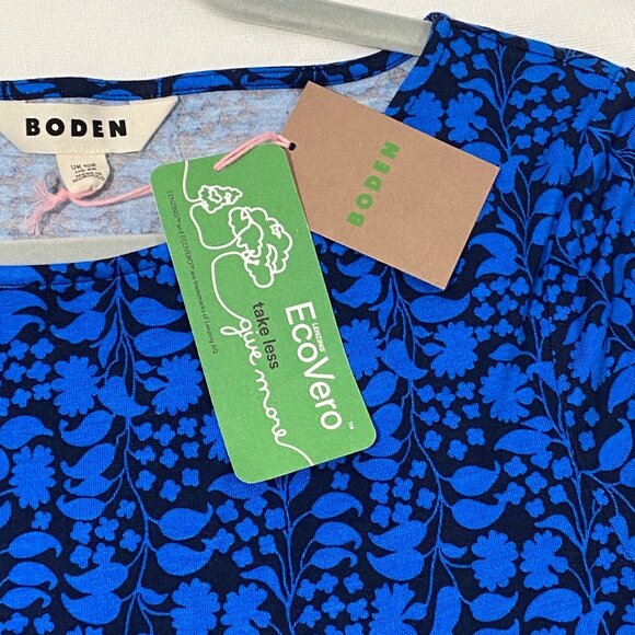 Boden Blue Amelie stretch Jersey knit Midi Dress w/ pockets US 6R NWT - Picture 8 of 12